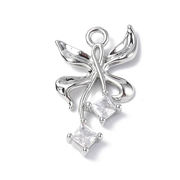 Brass Micro Pave Cubic Zirconia Pendants
