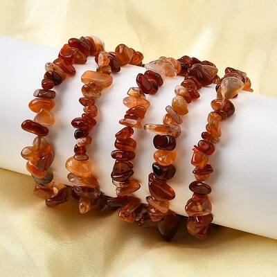 Natural Carnelian Beads Stretch Bracelets for Men Women