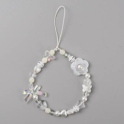 Resin Beaded Mobile Phone Lanyard Wrist Strap