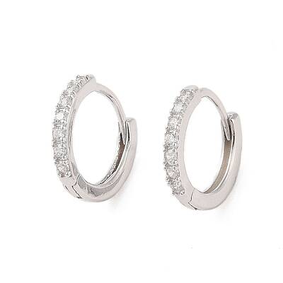 925 Sterling Silver with  Micro Pave Cubic Zirconia Hoop Earrings Findings