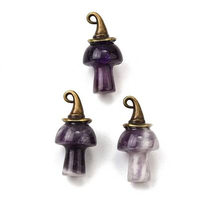 Natural Amethyst Mushroom Pendants