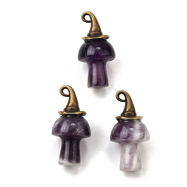Natural Amethyst Mushroom Pendants