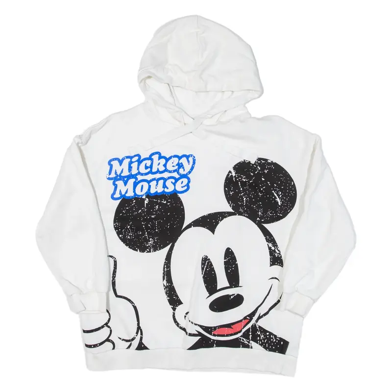 DISNEY Mickey Mouse Girls White Hoodie L