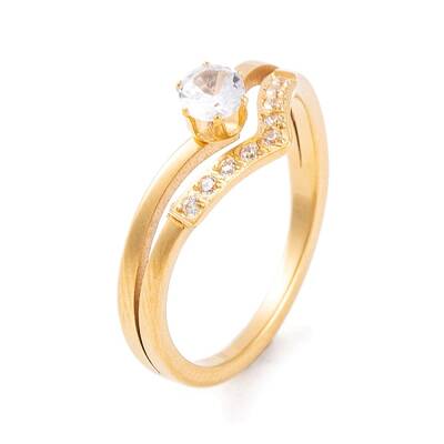 304 Stainless Steel Round Finger Ring for Women