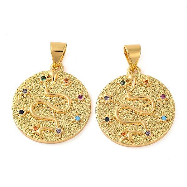 Rack Plating Brass Micro Pave Cubic Zirconia Pendants