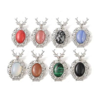 Synthetic Mixed Gemstone Pendants