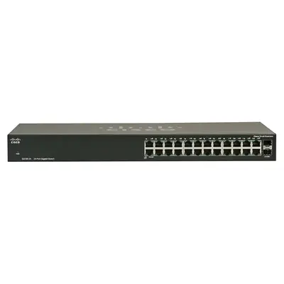 Cisco SG100-24-NA-RF | Small Business 100 Series SG100-24 22 x 10/100/1000Base-T RJ-45 Ports and 2 x 1GbE RJ-45/SFP Combo Por...