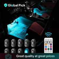 Remote Control Car Footwell Light, USB Rechargeable RGB LED Light, Waterproof Interior Car Lights, Suitable for Cars, Motorcy...