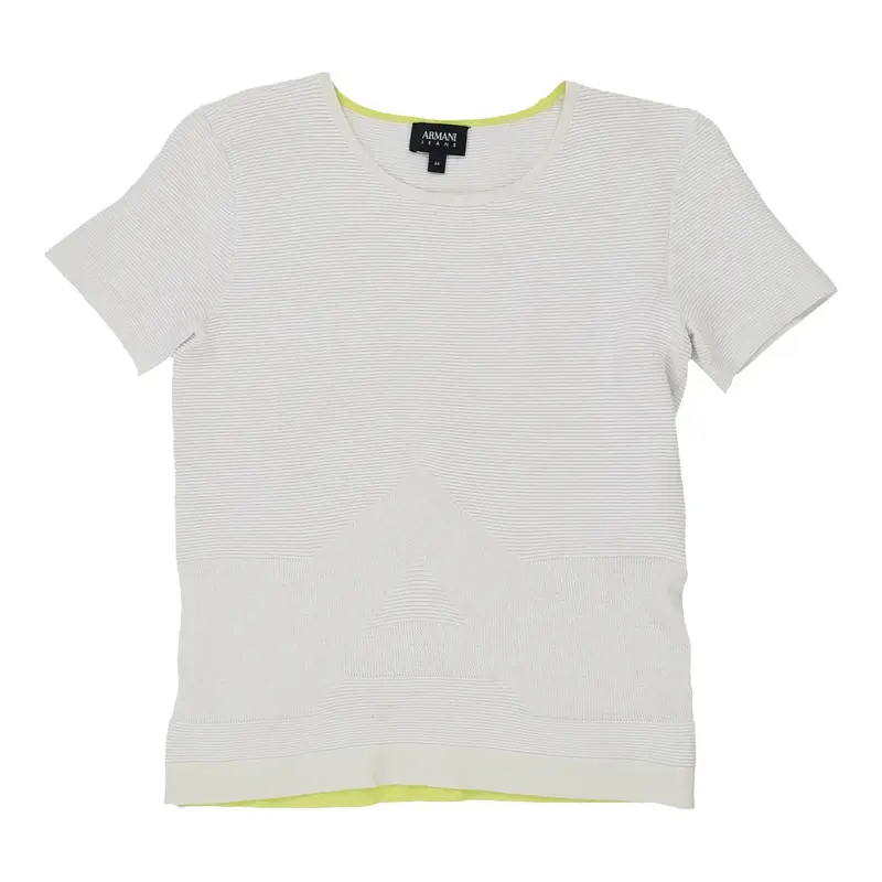Armani Jeans T-Shirt - Medium White Polyester | Size: medium