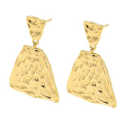 Rack Plating Brass Trapezoid Dangle Stud Earrings
