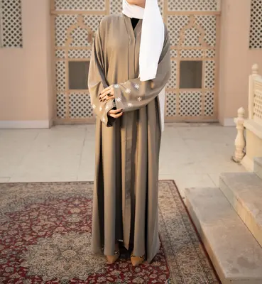 Women's Solid Long Sleeve Abaya without Hijab, Comfortable and Versatile Outfit for Various Occasions, Elegant Long Sleeve Dr...