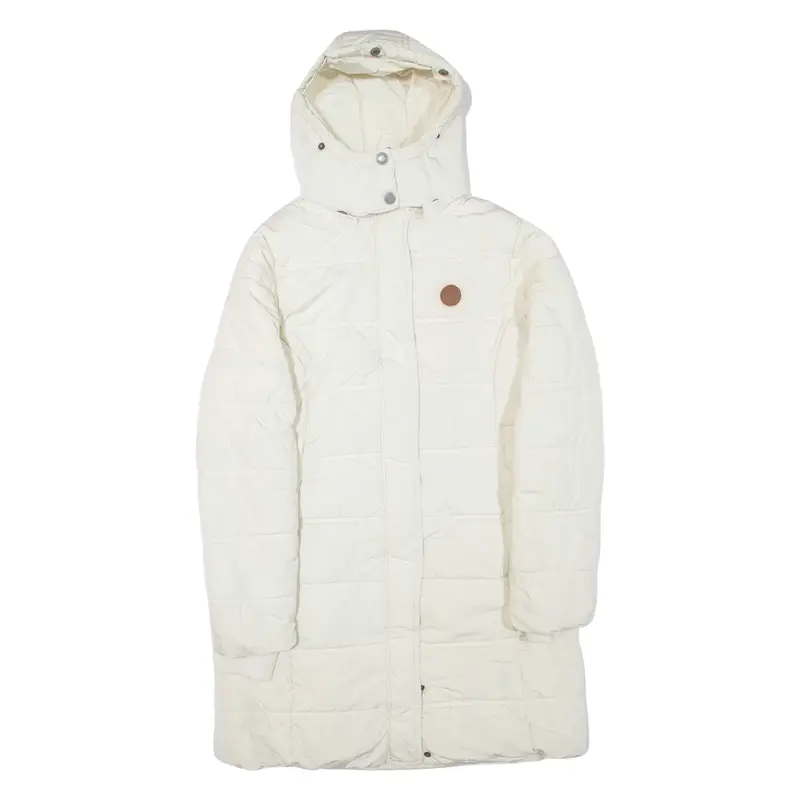 DIESEL Womens Puffer Jacket White Hooded M