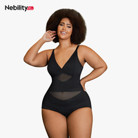 Nebility Women's V Neck Mesh Breathable fajas body shaper, Basic Comfort Minimalist Shapewear Womenswear-live