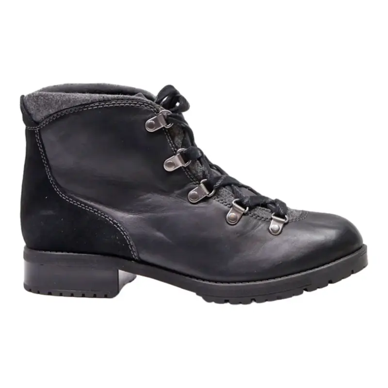 CLARKS Ankle Boots Black Leather Womens UK 6