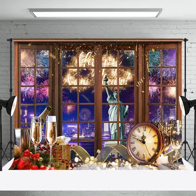 Aperturee Colorful Night Sky Celebration New Year Backdrop