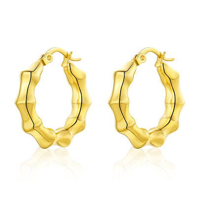 European Style Heart Stud Earrings Gold Plated Stainless Steel Women's Jewelry