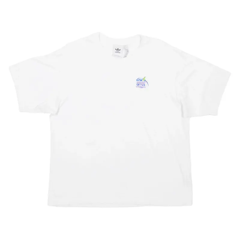 ADIDAS Crop Womens T-Shirt White Crew Neck M