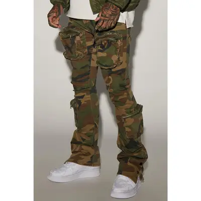 Round Up Stacked Skinny Flare Pants - Camouflage