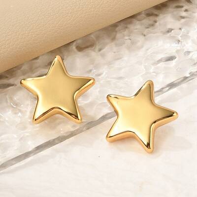 304 Stainless Steel Star Stud Earrings