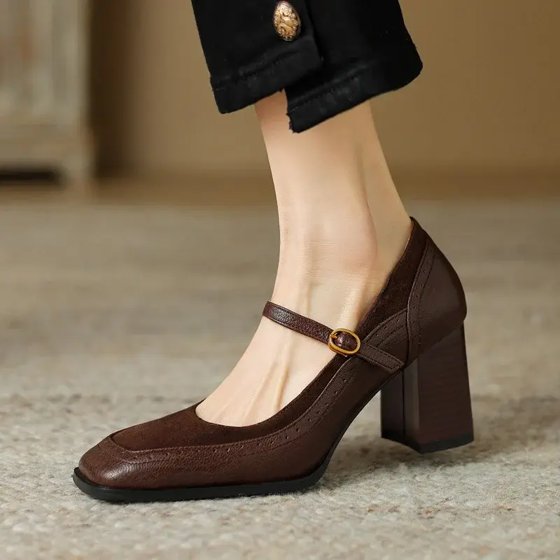 CHIKO Remy Square Toe Block Heels Mary Jane Shoes