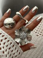 Metal Irregular Shaped Cuff Ring, Fashion Jewelry for Party, Daily Clothing Decor, Trendy All-match & Exquisite Jewelry for B...