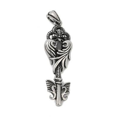 316 Surgical Stainless Steel Micro Pave Cubic Zirconia  Pendants