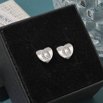 Rack Plating Brass Micro Pave Clear Cubic Zirconia Stud Earrings