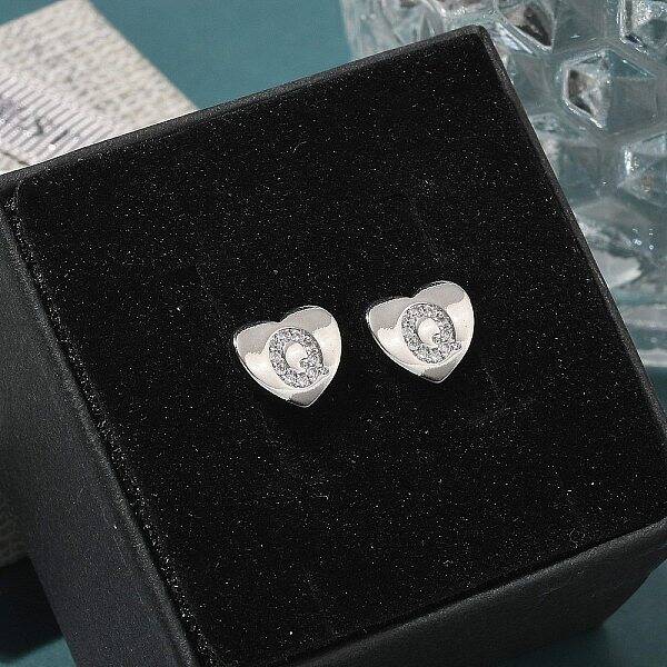 Rack Plating Brass Micro Pave Clear Cubic Zirconia Stud Earrings