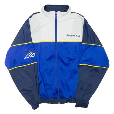 REEBOK Mens Track Jacket Blue Colourblock S