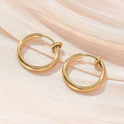 Ion Plating(IP) 304 Stainless Steel Clip-on Earrings