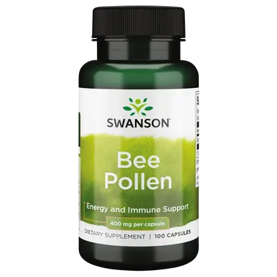 Swanson Bee Pollen β 400mg Natural Energy, Immune Support - Superfood Capsules β 100 Count