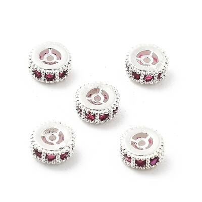 Brass Micro Pave Cubic Zirconia Beads
