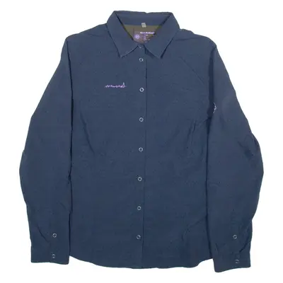 MAMMUT Womens Shirt Blue Spotted Long Sleeve XL