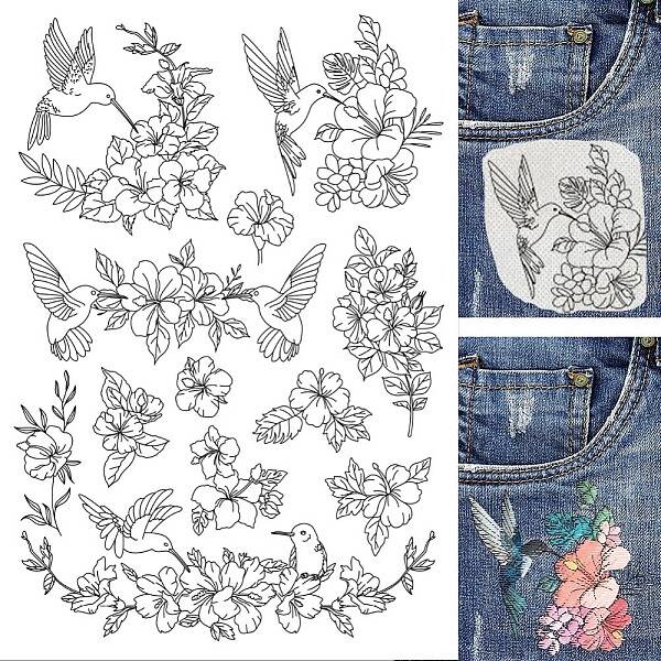 4 Sheets 11.6x8.2 Inch Stick and Stitch Embroidery Patterns