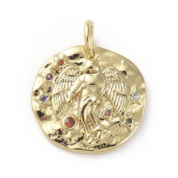 Brass Micro Pave Cubic Zirconia Pendants