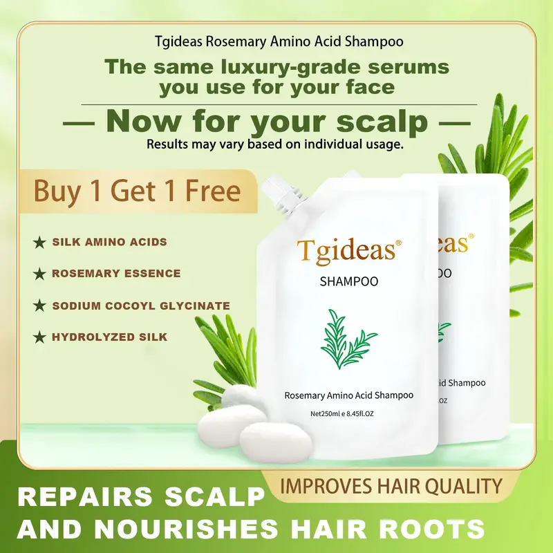 【 Buy 1-Get 1 Free!】Tgideas Anti-Hair Fall Hair Loss Treatment Shampoo Oil Control Anti Dandruff Haircare Rosemary Zinc P...