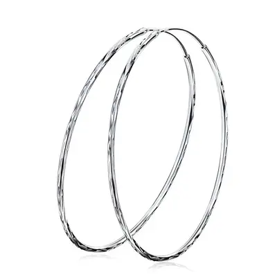 Sterling Silver Round Hoop Earrings