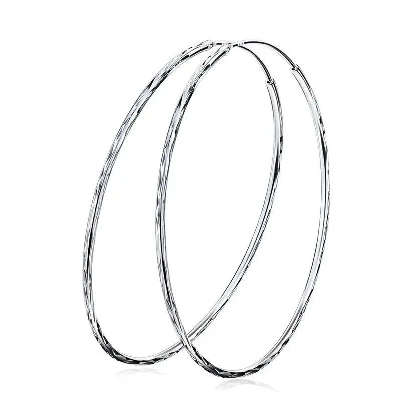 Sterling Silver Round Hoop Earrings