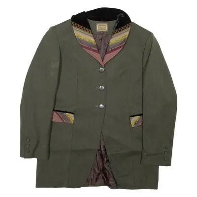 LA BONNE RENOMMEE Womens Blazer Coat Green Wool L