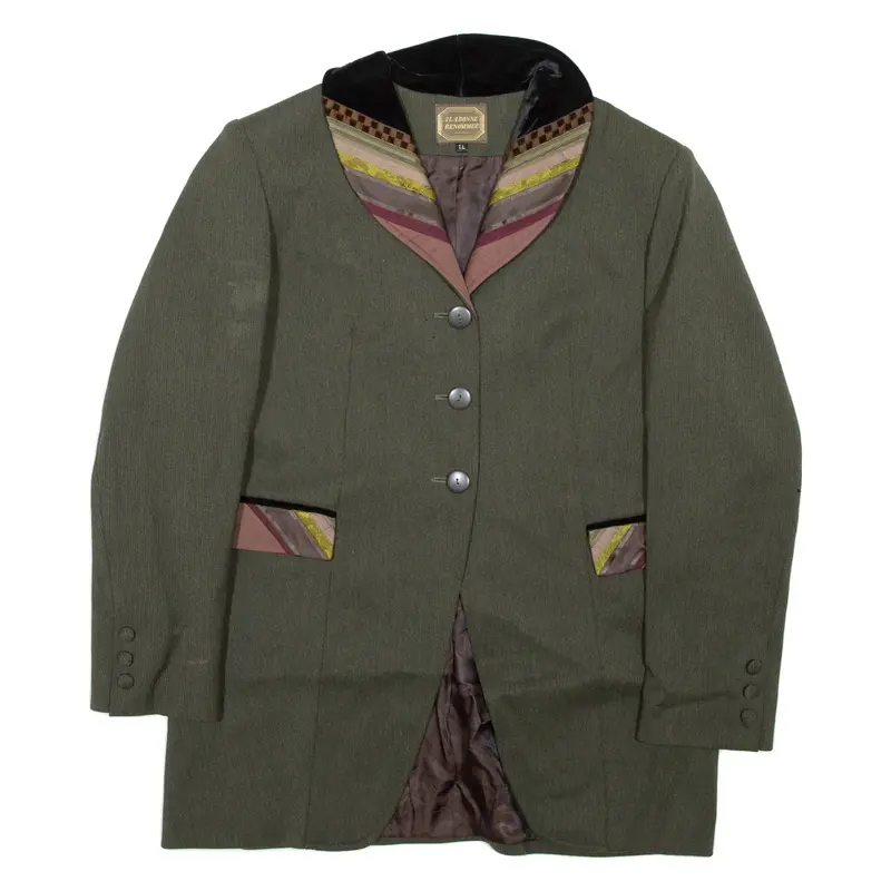 LA BONNE RENOMMEE Womens Blazer Coat Green Wool L