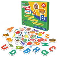 Magnetic Letters and Foods,52 Objects,Refrigerator Fridge Magnets,ABC Magnets,Alphabet Learning Toys,Letter Matching Games,Ma...