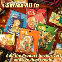 4 Series of 120 Sheets Gold-Stamped Sticker Pack, Exquisite Stamp Stickers, Girly Cute Sticker Book, 120pcs Glitter Sticker S...