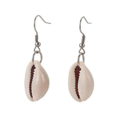 Cowrie Shell Beads Dangle Earrings