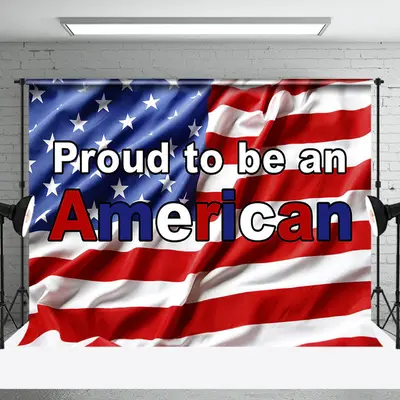 Proud To Be An American Flag Independence Day Backdrop - Aperturee