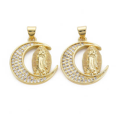 Brass Micro Pave Cubic Zirconia Pendants