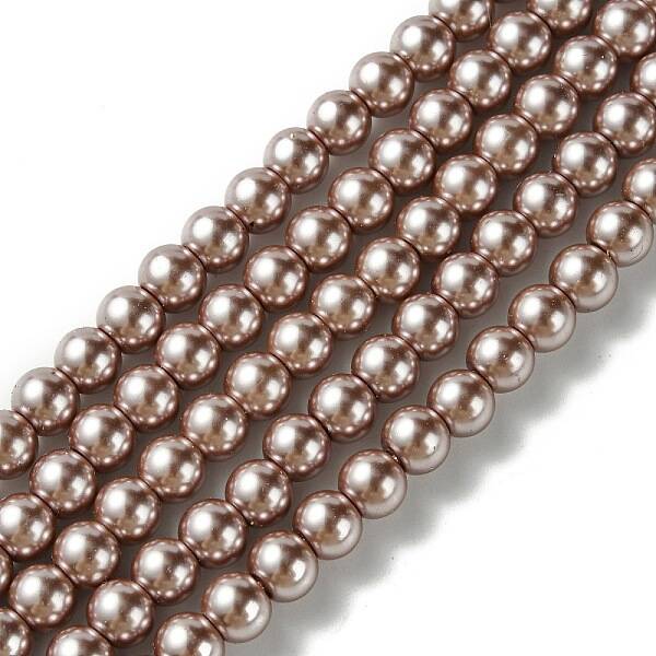 Eco-Friendly Dyed Glass Pearl Round Beads Strands