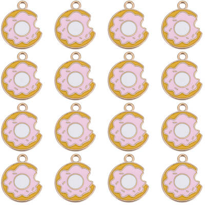 50Pcs Light Gold Plated Alloy Enamel Pendants