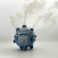 Koffing Ceramic Art Ornaments Burner underglaze blue porcelain ceramics Handmade Poke Cllectible Gift Collector's Home Decor