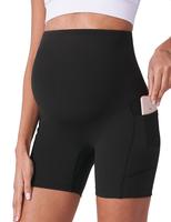 POSHDIVAH Maternity Shorts for Women Over Belly Biker Workout Yoga Active Summer Pregnancy Running Short Leggings 5\