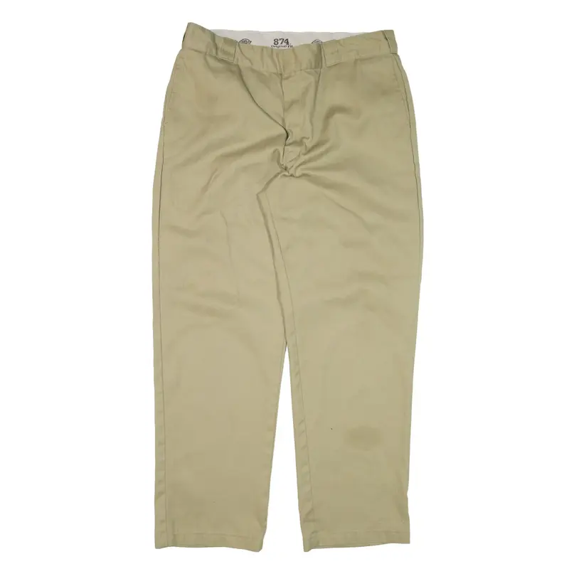 DICKIES 874 Workwear Trousers Beige Regular Straight Mens W38 L32